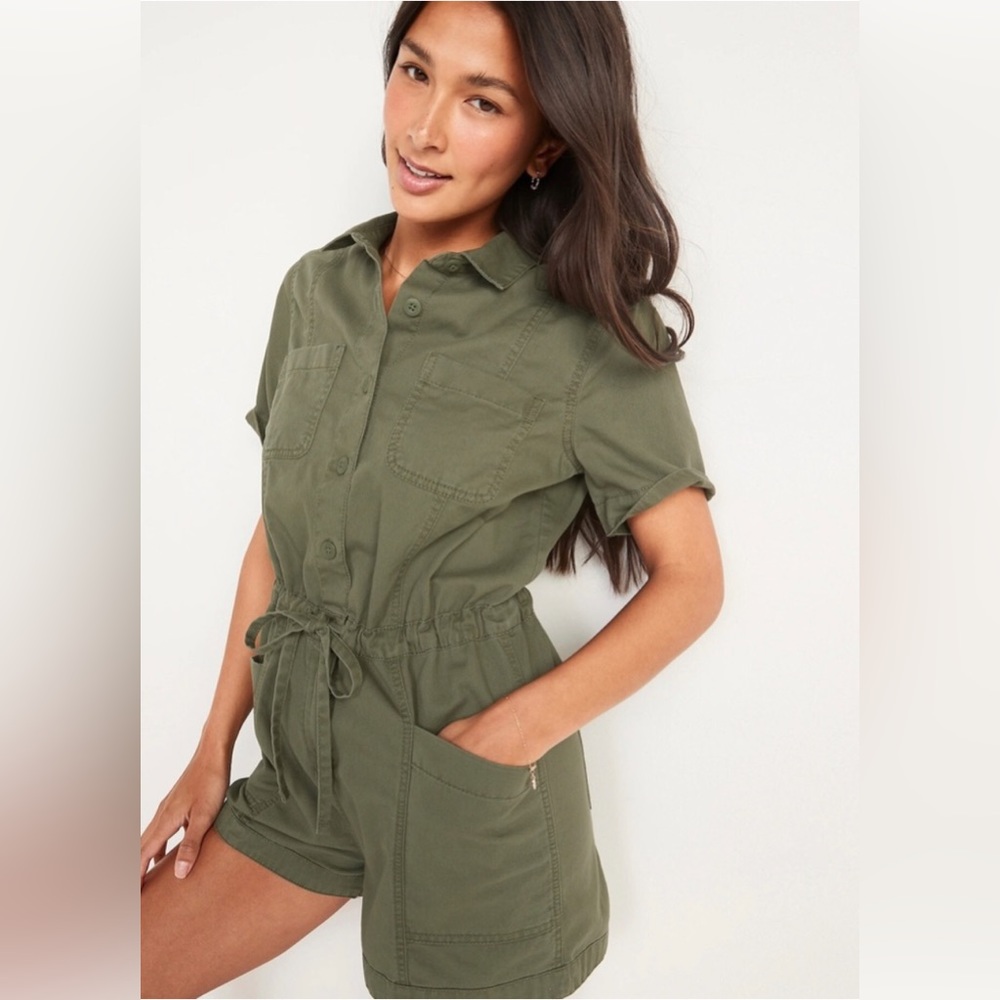 OLD NAVY Olive Green Utility Romper S